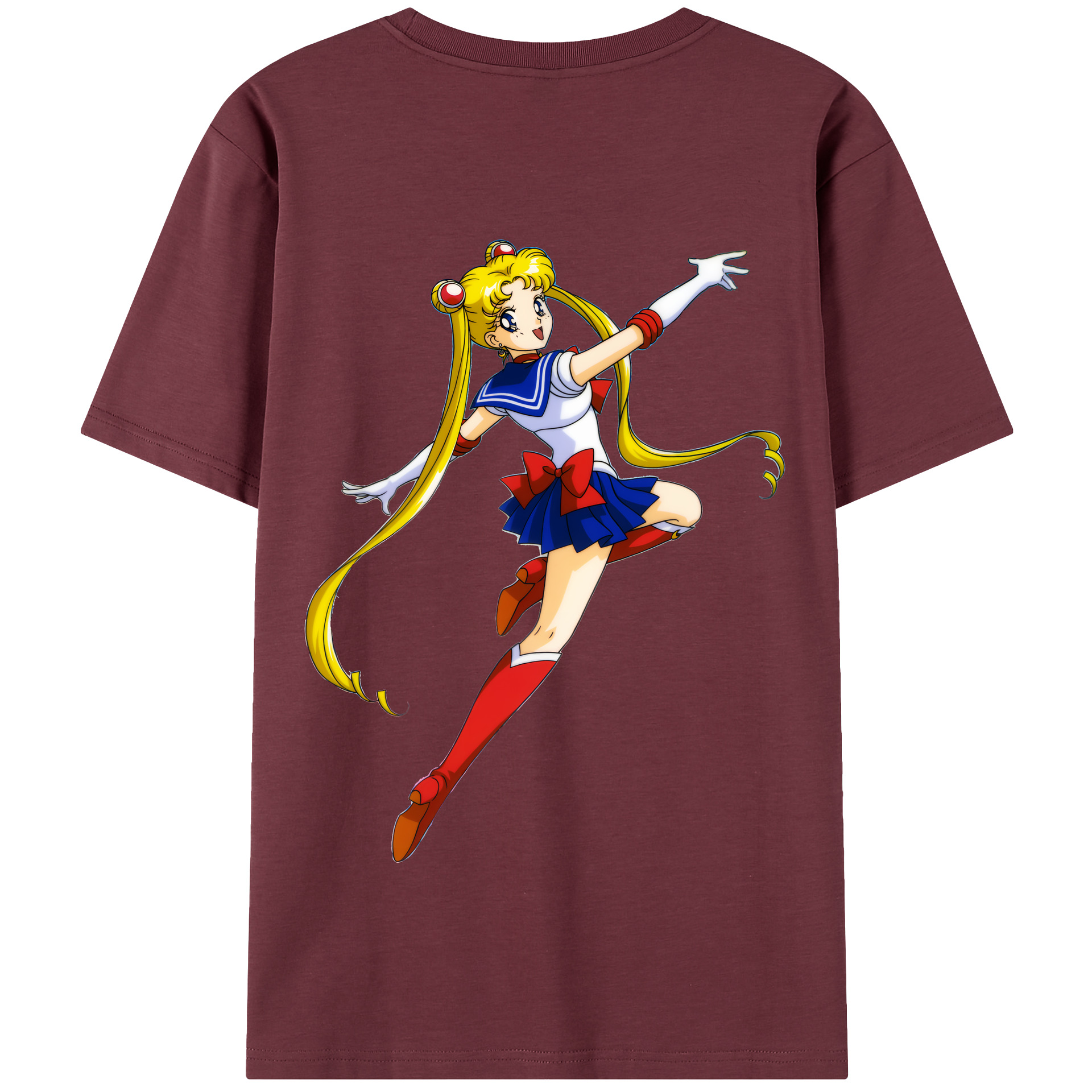 （画像用） 美少女戦士セーラームーン 月野 うさぎ つきの うさぎ Sailor Moon Tsukino Usagi 綿100％半袖Tシャツ（背面プリント）